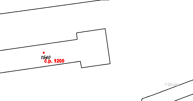Kunratice 1200, Praha na parcele st. 1540 v KÚ Kunratice, Katastrální mapa