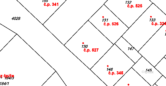 Dejvice 527, Praha na parcele st. 130 v KÚ Dejvice, Katastrální mapa