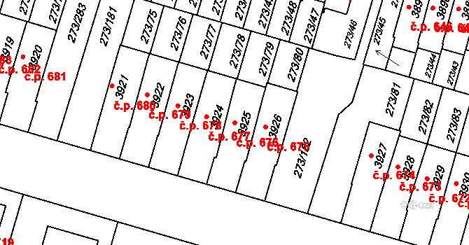 Střední Předměstí 676, Trutnov na parcele st. 3925 v KÚ Trutnov, Katastrální mapa