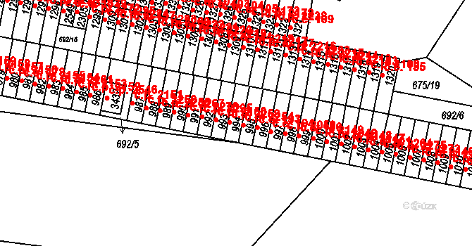 Sezimovo Ústí 2258 na parcele st. 994 v KÚ Sezimovo Ústí, Katastrální mapa