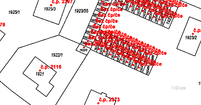 Teplice 39158675 na parcele st. 1923/39 v KÚ Teplice, Katastrální mapa