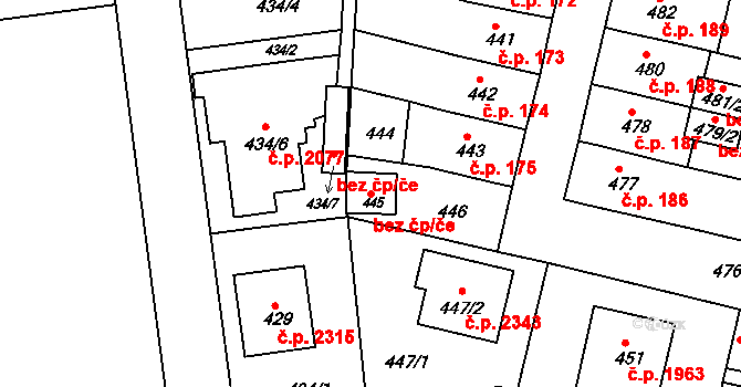 Krnov 39517675 na parcele st. 445 v KÚ Krnov-Horní Předměstí, Katastrální mapa