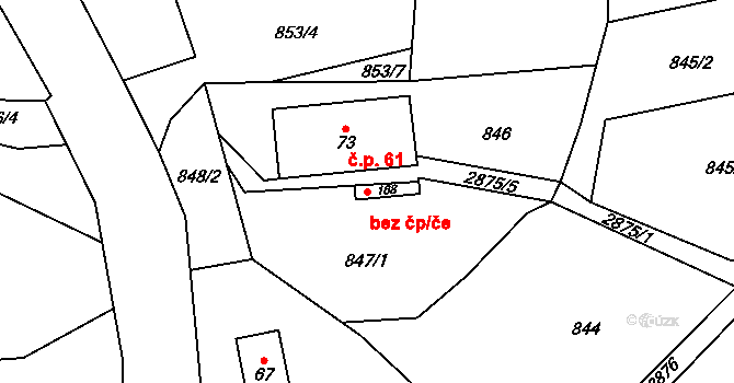 Trutnov 44892675 na parcele st. 168 v KÚ Babí, Katastrální mapa