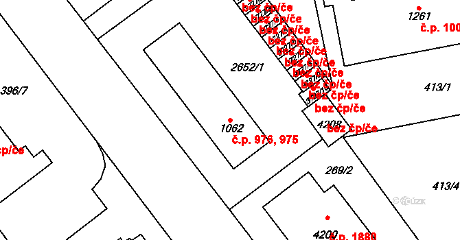 Humpolec 975,976 na parcele st. 1062 v KÚ Humpolec, Katastrální mapa