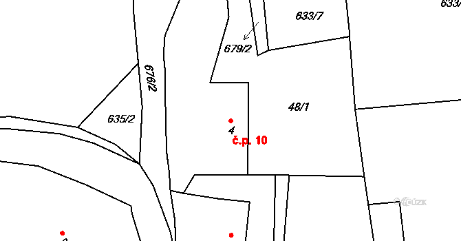 Lipno 10, Líšťany na parcele st. 4 v KÚ Lipno u Hunčic, Katastrální mapa