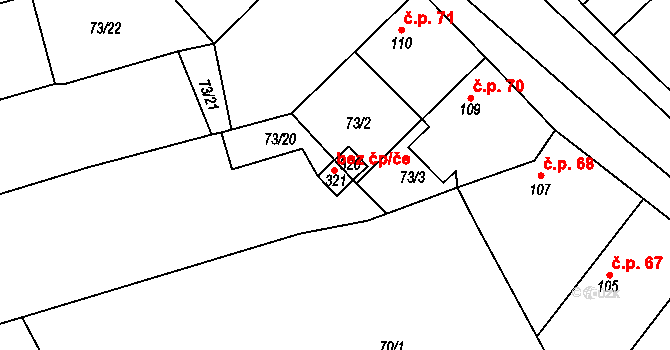 Krabčice 95732675 na parcele st. 321 v KÚ Krabčice u Roudnice nad Labem, Katastrální mapa