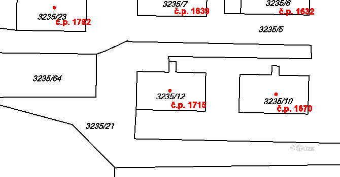 Tachov 1715 na parcele st. 3235/12 v KÚ Tachov, Katastrální mapa