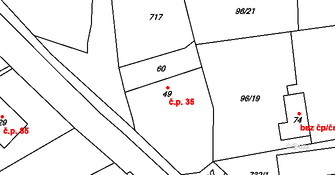 Němetice 35, Kelč na parcele st. 49 v KÚ Němetice, Katastrální mapa