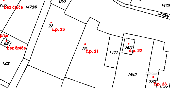 Radíkov 21, Český Rudolec na parcele st. 23 v KÚ Dolní Radíkov, Katastrální mapa