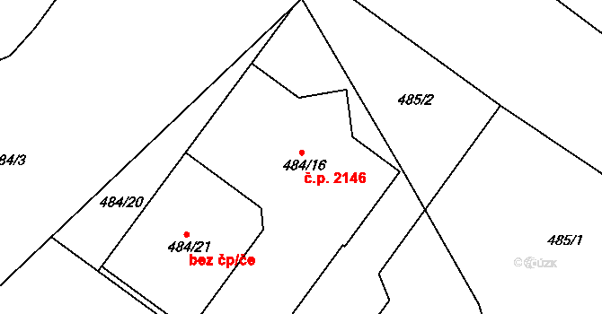 Vítkov 2146, Sokolov na parcele st. 484/16 v KÚ Vítkov u Sokolova, Katastrální mapa