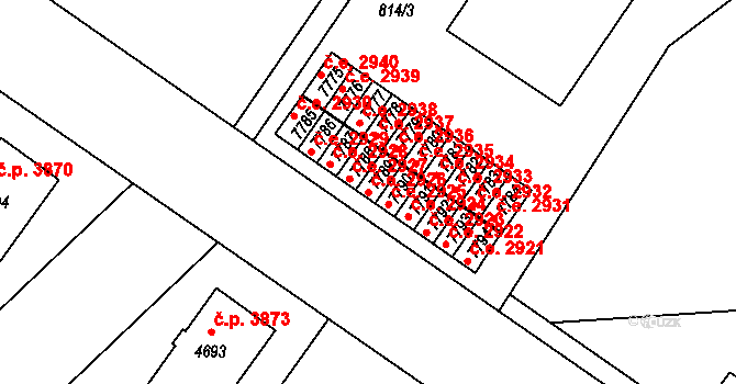 Zlín 2926 na parcele st. 7789 v KÚ Zlín, Katastrální mapa