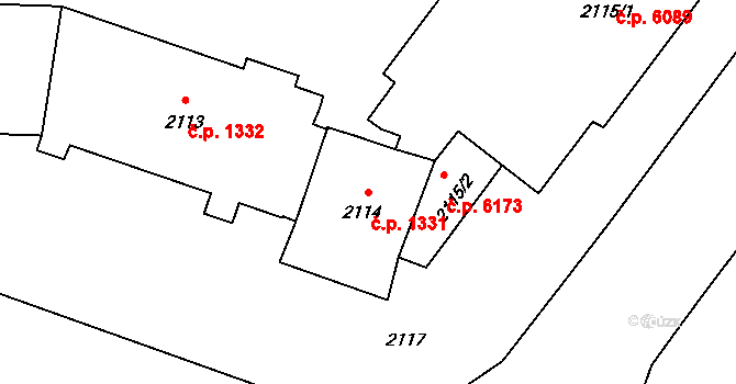 Poruba 1331, Ostrava na parcele st. 2114 v KÚ Poruba-sever, Katastrální mapa