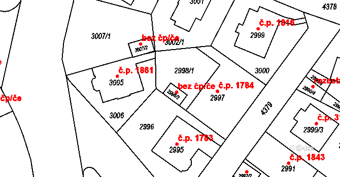 Teplice 41081676 na parcele st. 2998/2 v KÚ Teplice, Katastrální mapa