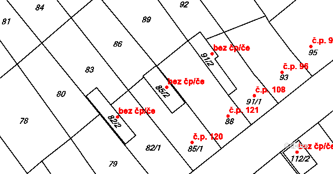 Proboštov 41295676 na parcele st. 85/2 v KÚ Proboštov u Teplic, Katastrální mapa