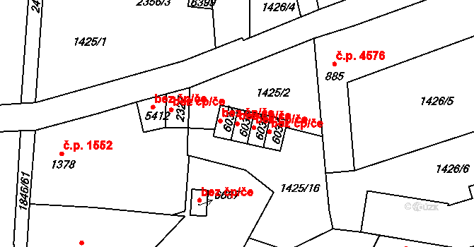 Jablonec nad Nisou 42325676 na parcele st. 6036 v KÚ Jablonec nad Nisou, Katastrální mapa