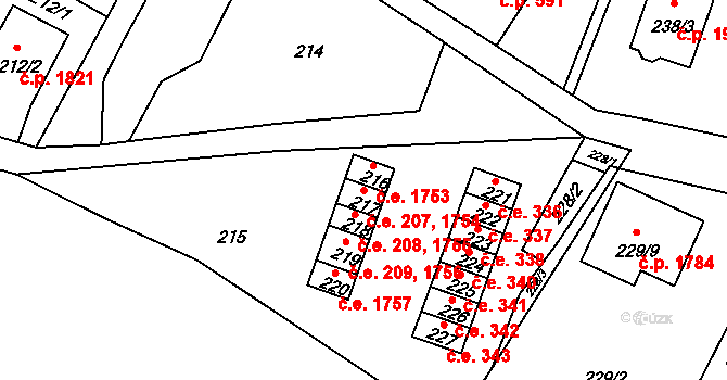 Děčín IV-Podmokly 207,1754, Děčín na parcele st. 217 v KÚ Podmokly, Katastrální mapa