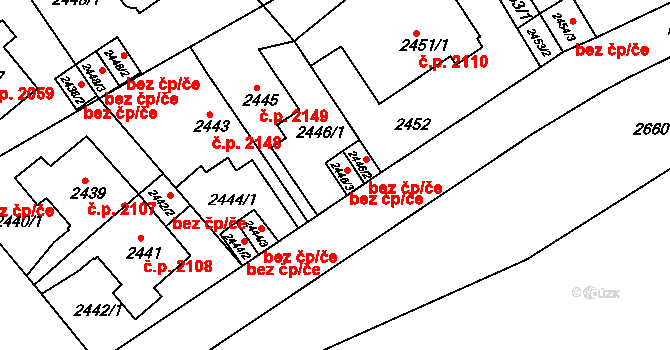Teplice 45120676 na parcele st. 2446/3 v KÚ Teplice, Katastrální mapa