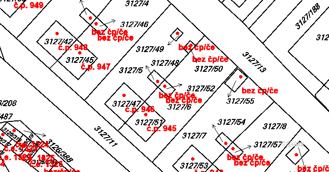 Pelhřimov 45276676 na parcele st. 3127/52 v KÚ Pelhřimov, Katastrální mapa