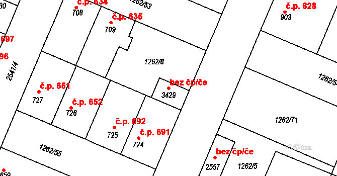 Dobříš 48754676 na parcele st. 3429 v KÚ Dobříš, Katastrální mapa