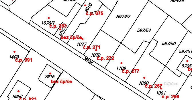 Beroun-Závodí 272, Beroun na parcele st. 1078 v KÚ Beroun, Katastrální mapa