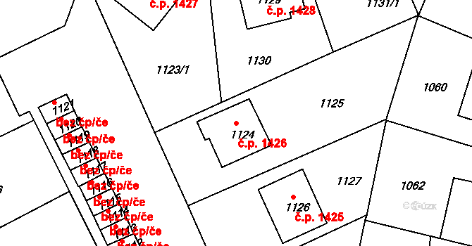 Příbor 1426 na parcele st. 1124 v KÚ Příbor, Katastrální mapa