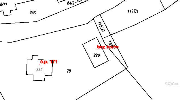 Jablonné v Podještědí 103268677 na parcele st. 226 v KÚ Petrovice v Lužických horách, Katastrální mapa