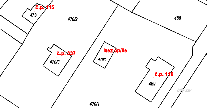 Hrádek nad Nisou 121042677 na parcele st. 470/5 v KÚ Donín u Hrádku nad Nisou, Katastrální mapa