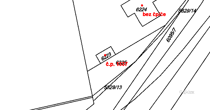 Kladno 1337 na parcele st. 6223 v KÚ Kladno, Katastrální mapa