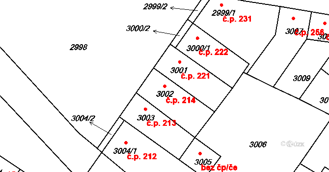 Mimoň I 214, Mimoň na parcele st. 3002 v KÚ Mimoň, Katastrální mapa
