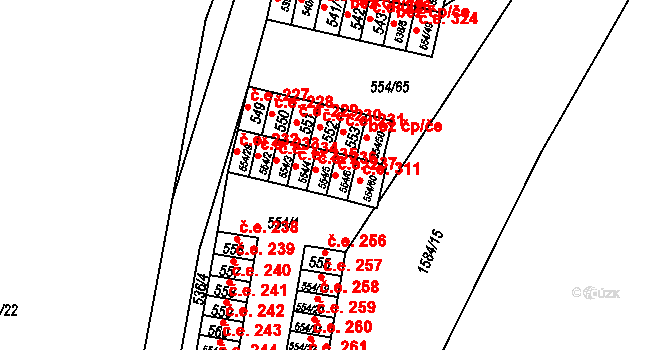 Postoloprty 237 na parcele st. 554/6 v KÚ Postoloprty, Katastrální mapa