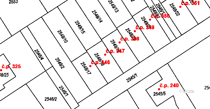 Sviadnov 347 na parcele st. 2548/18 v KÚ Sviadnov, Katastrální mapa