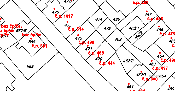 Sokolov 468 na parcele st. 471 v KÚ Sokolov, Katastrální mapa