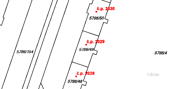 Česká Lípa 2029 na parcele st. 5786/49 v KÚ Česká Lípa, Katastrální mapa