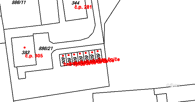 Lhenice 39916677 na parcele st. 606 v KÚ Lhenice, Katastrální mapa