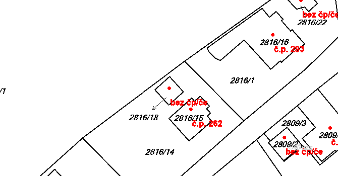 Sviadnov 40337677 na parcele st. 2816/18 v KÚ Sviadnov, Katastrální mapa