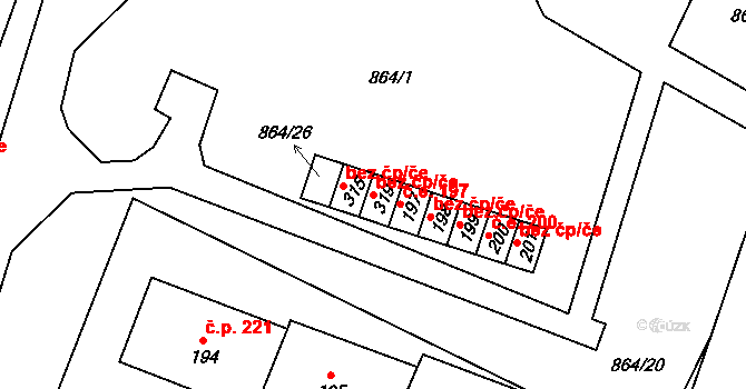 Libochovany 41703677 na parcele st. 319 v KÚ Libochovany, Katastrální mapa