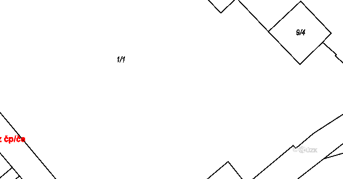 Ohníč 42426677 na parcele st. 1/9 v KÚ Křemýž, Katastrální mapa