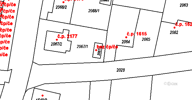 Česká Lípa 45898677 na parcele st. 2067/3 v KÚ Česká Lípa, Katastrální mapa