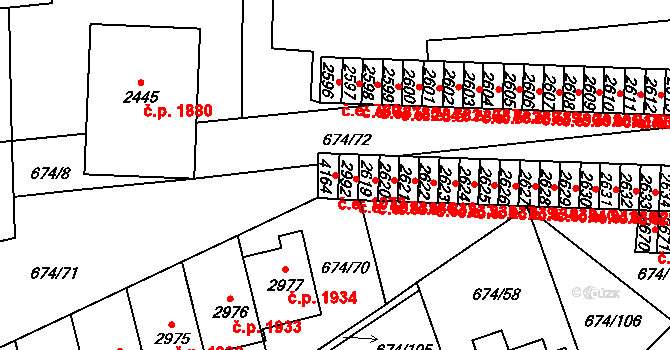 Blansko 1073 na parcele st. 4164 v KÚ Blansko, Katastrální mapa