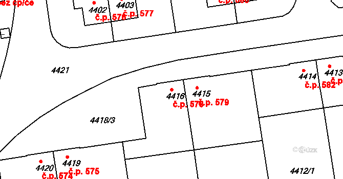 Pražské Předměstí 578, Jaroměř na parcele st. 4416 v KÚ Jaroměř, Katastrální mapa