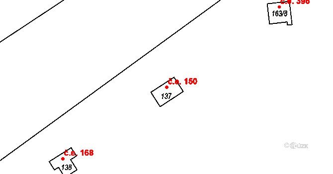 Třebsín 150, Krňany na parcele st. 137 v KÚ Třebsín, Katastrální mapa