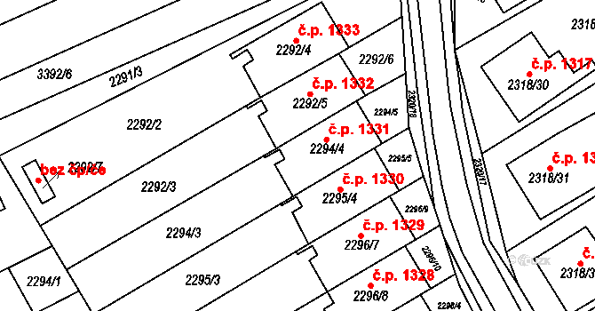 Mikulov 1331 na parcele st. 2294/4 v KÚ Mikulov na Moravě, Katastrální mapa