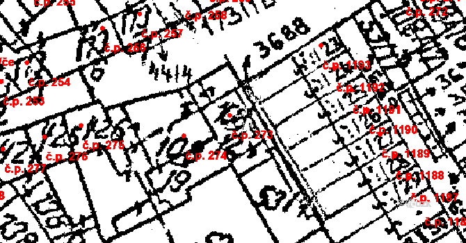 Jaroměřice nad Rokytnou 273 na parcele st. 108/18 v KÚ Jaroměřice nad Rokytnou, Katastrální mapa
