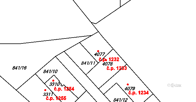Kolín V 1232, Kolín na parcele st. 4077 v KÚ Kolín, Katastrální mapa