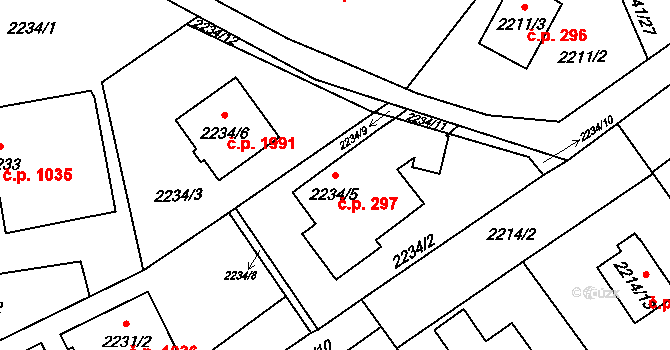 Mizerov 297, Karviná na parcele st. 2234/5 v KÚ Karviná-město, Katastrální mapa