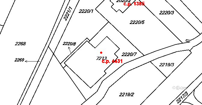Zlín 4431 na parcele st. 7213 v KÚ Zlín, Katastrální mapa