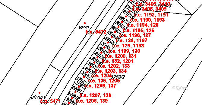 Zlín 132,1201 na parcele st. 5647/6 v KÚ Zlín, Katastrální mapa