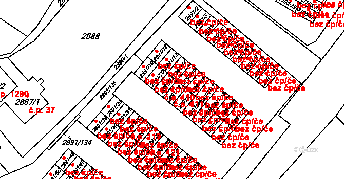 Poruba 111, Orlová na parcele st. 2891/22 v KÚ Poruba u Orlové, Katastrální mapa