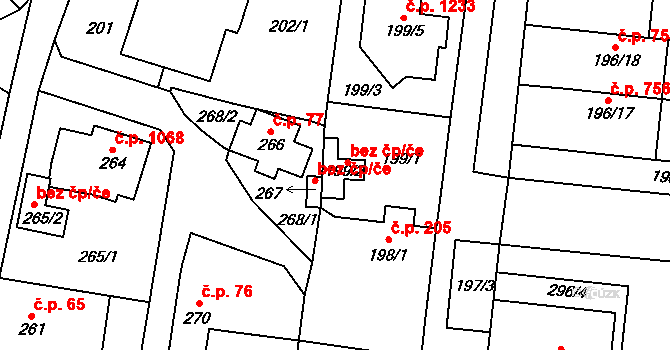 Kosmonosy 39282678 na parcele st. 199/2 v KÚ Kosmonosy, Katastrální mapa