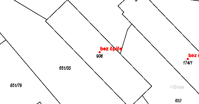 Brozany nad Ohří 43175678 na parcele st. 908 v KÚ Brozany nad Ohří, Katastrální mapa
